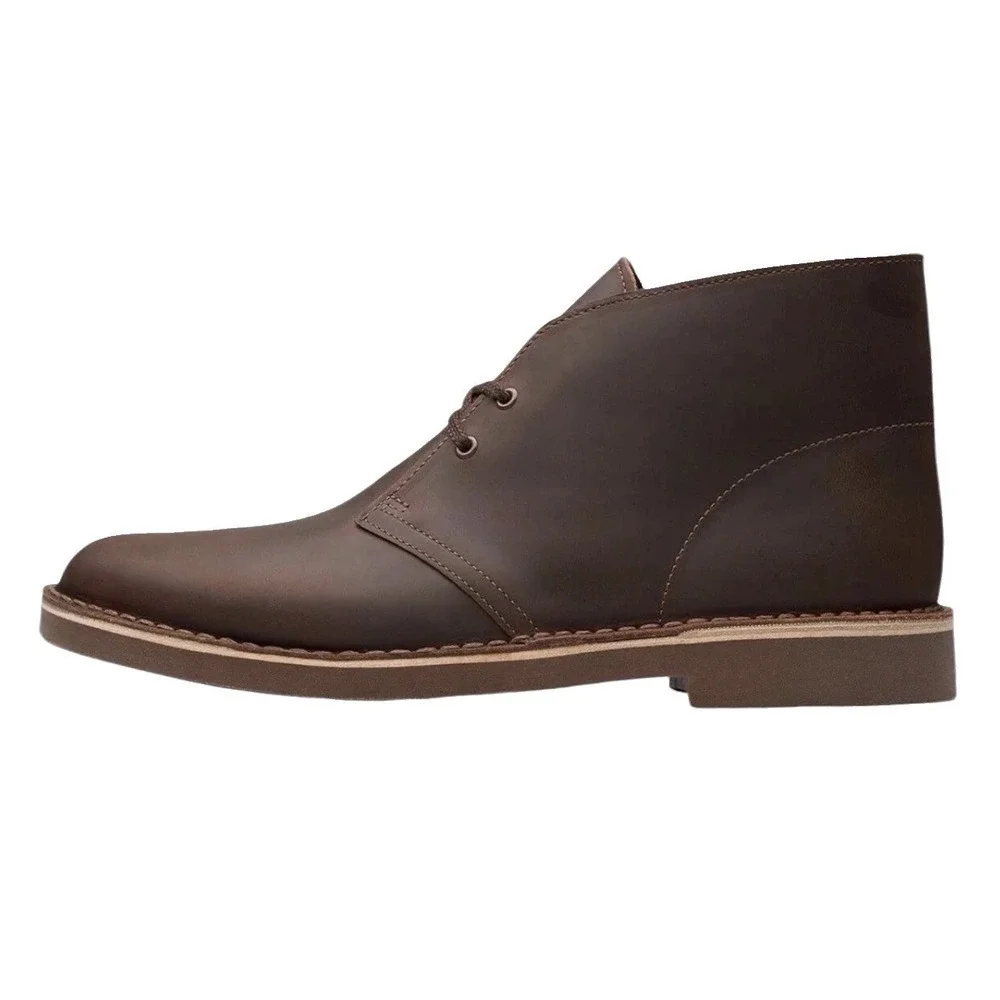 Clarks Bushacre 2 Mens Dark Brown Leather Chukka Desert Boots Ankle Shoes